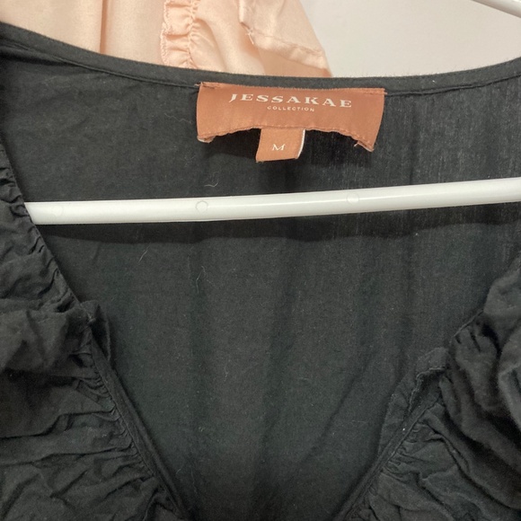 Jessakae black A-line dress . Long puff sleeves. Size medium - Picture 5 of 8